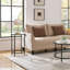 Round Side Table With Metal Frame,  Glass Top End Table-1618369846