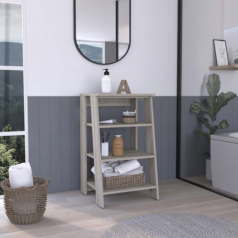 Nashua 4-Shelf Linen Cabinet, Light Gray