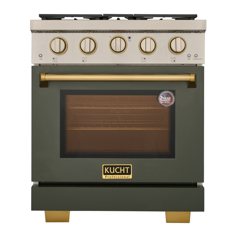 30 in. 4.2 cu. ft. Natural Gas Range and Convection Oven in Light Blue with True Simmer Burners, Natural Gas, Green