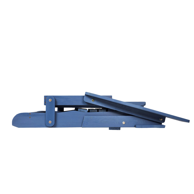Oversized Outdoor Wooden Folding Adirondack Chair, Dark Blue