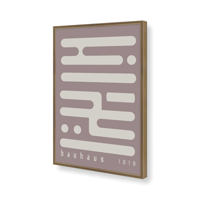 Warm Taupe Bauhaus Minimalist Circuitry II Print in a Frame