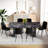 Luxurious Black Marble Dining Set: Mdf Durability, Modern Elegance, Multi-functional Dining