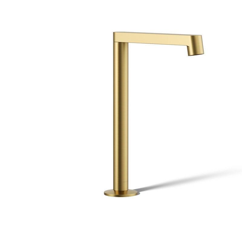 Components Tallbathroom Sink Spout with Row Design, Brushed Brass