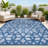 Arionna Neutral Geometric Navy Indoor/Outdoor Rug-1349532746