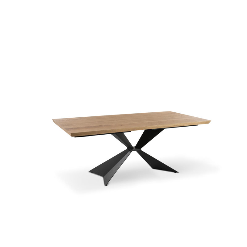 Dannia Oak Rectangular Wood Top Dining Table, 76cm H x 160cm W x 90cm D
