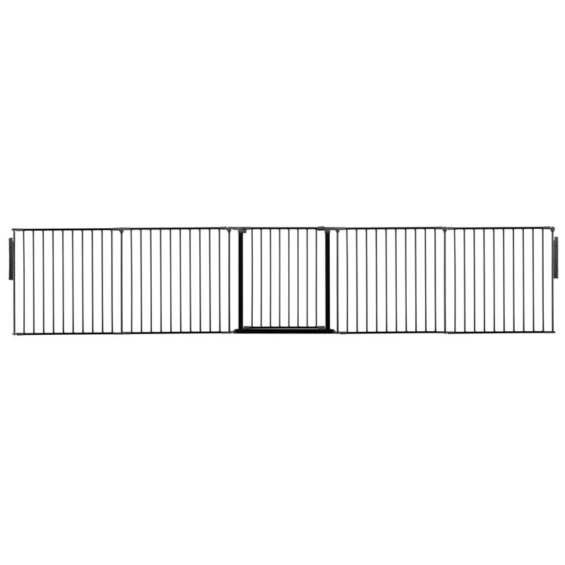 Solyana 70cm H Metal Folding Room Divider, 70cm H x 181cm W x 1.5cm D, Black