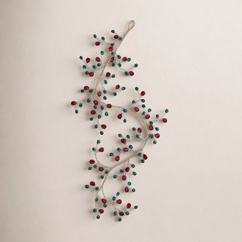 Guirlande HALLELUJAH, H 4,5 po x l 45 po x P 0,25 po, Vert / rouge / or