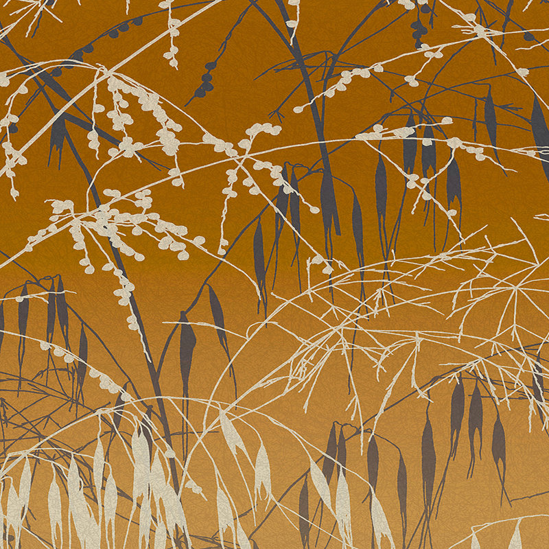 Floral Metallic Wallpaper Roll, Yellow Ochre/Soft Gold