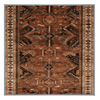 Machine Washable Turkish Brown Area Rug