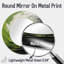Green Serene Spiral Dreams I - grand miroir mural à spirales abstraites, miroir décoratif rond moderne, impression d'art en métal-99621574