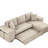 Cream L-Shape 3 Seat Reversible Sectional Couch With Sleeper, 2 Stools And Storage Chaise For Living Room 104.5" Pull Out In Style-1401896785