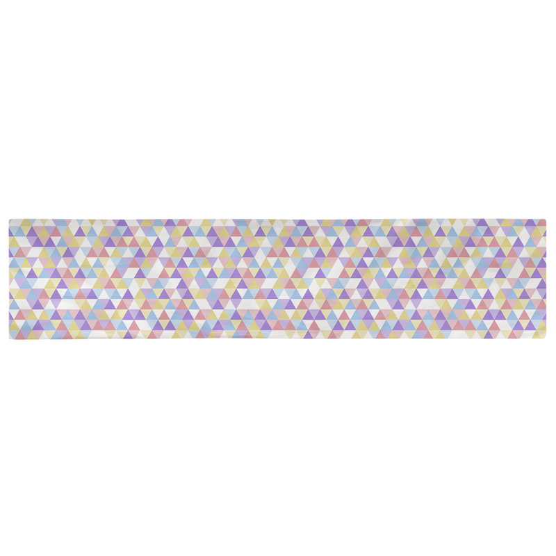 Chemin de table triangle Avicia, 91,5 po x 17,5 po, Rose et pastel, Coton