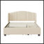 Upholstered Platform Bed With Wingback Headboard-1268567360