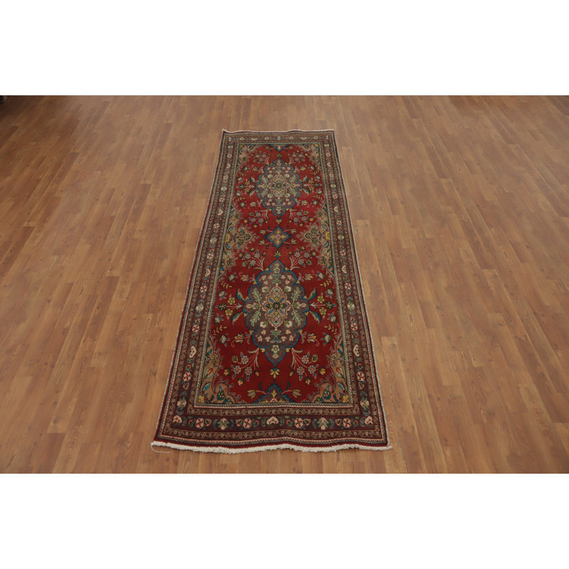Tapis de couloir oriental traditionnel rétro en laine 3 x 9