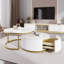 Table basse gigogne cannelée blanche et dorée avec rangement pratique et design moderne-59308989