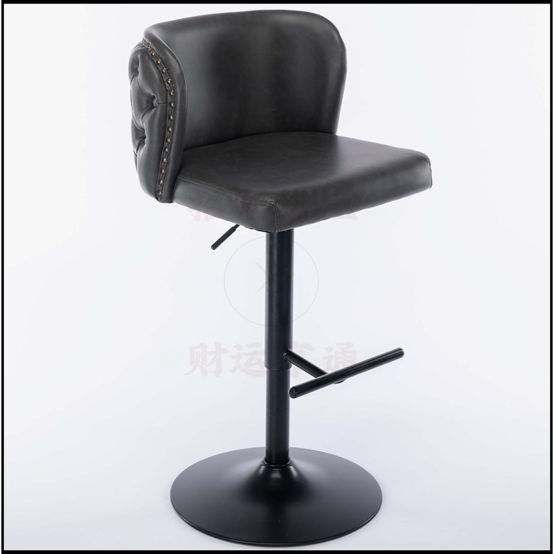 Tabouret Meyke, Siège bleu / cadre argenté