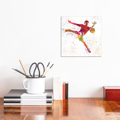 Man Soccer Football Player VIII by Paul Rommer - Wrapped Canvas Gallery-Wrapped Canvas Giclée