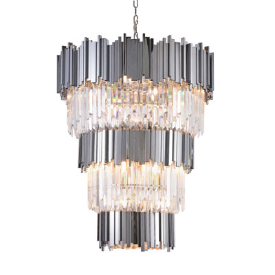 Dominguez 18-Light Gold Chandelier With Clear Crystal Accents