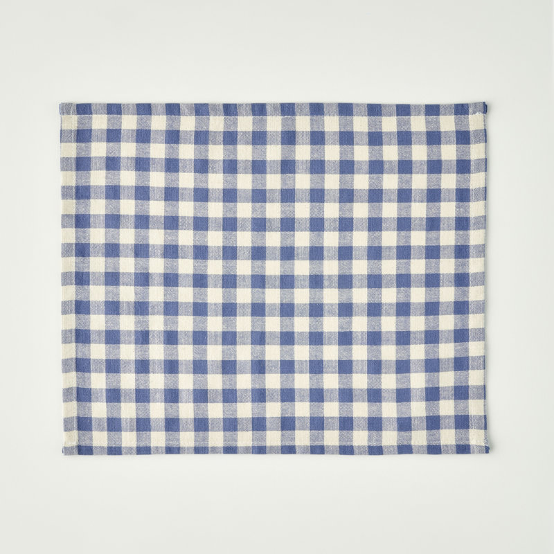 Napperon en coton Vichy Bleu Blanc, Bleu