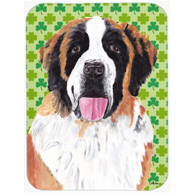 Shamrock Lucky Irish Wood Glass Cutting Board