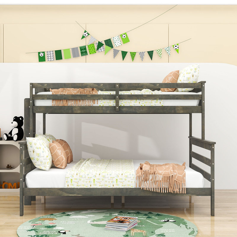Jarie Kids Bunk Bed, Twin XL over Queen, Gray
