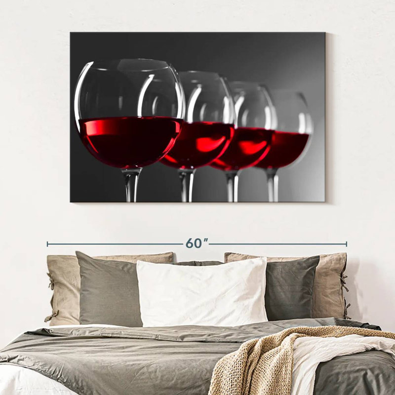 Red Wine Row sur impression sur toile, H 34 po x l 51 po x P 1,25 po