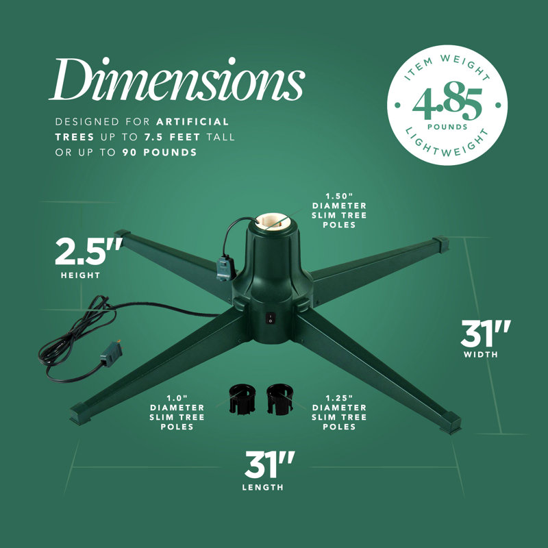 The Holiday Aisle® Rotating Tree Stand Base w/Snowdrift 6.5' Pine Christmas Tree