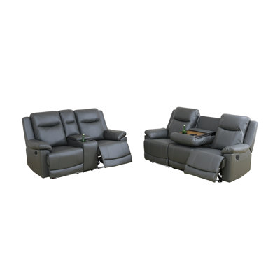 2-Piece Vegan Leather Power Reclining Living Room Sofa Set by Orren Ellis