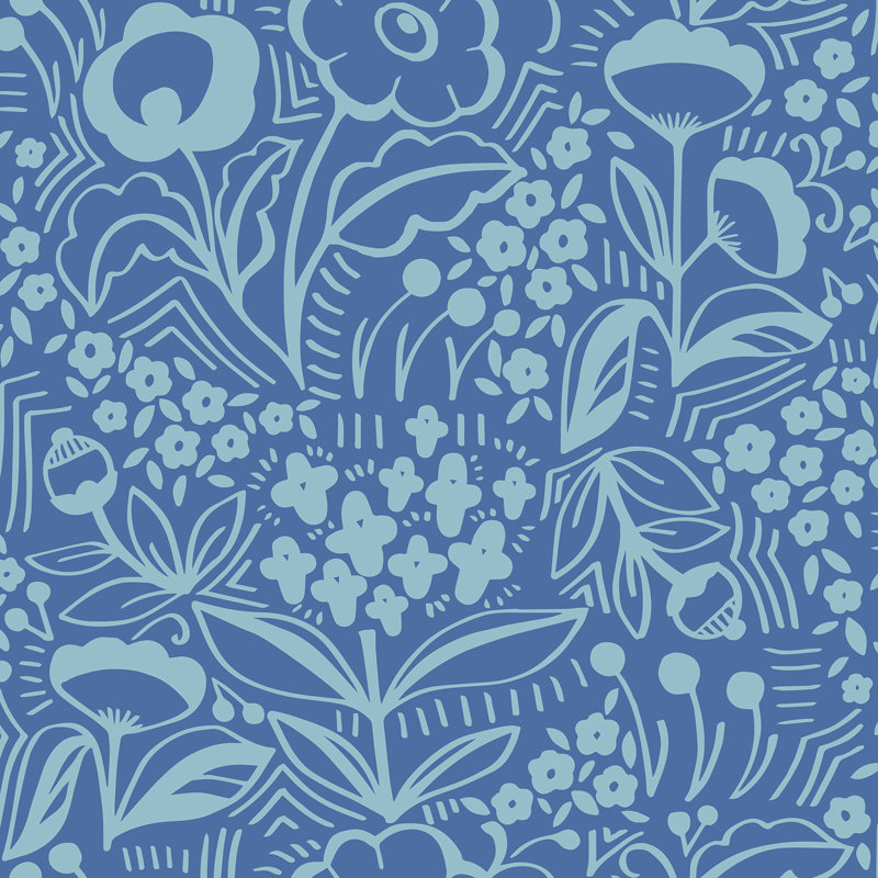 Papier peint adhésif Jeani, Bleu