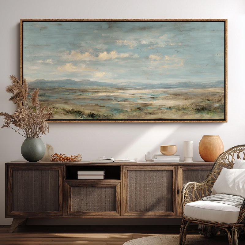 «Misty Valley Light», impression d'art mural, H 30 po x l 60 po, Naturel