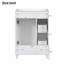 Armoire de meuble-lavabo 24 po avec lavabo intégré en résine, 2 tiroirs, 1 porte - facile à nettoyer, grand espace de rangement