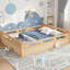 Structure de lit simple blanc avec garde-corps pleine longueur, solide et silencieuse, convient aux maisons modernes entourant la structure, support en lattes de bois-129990006-129990003