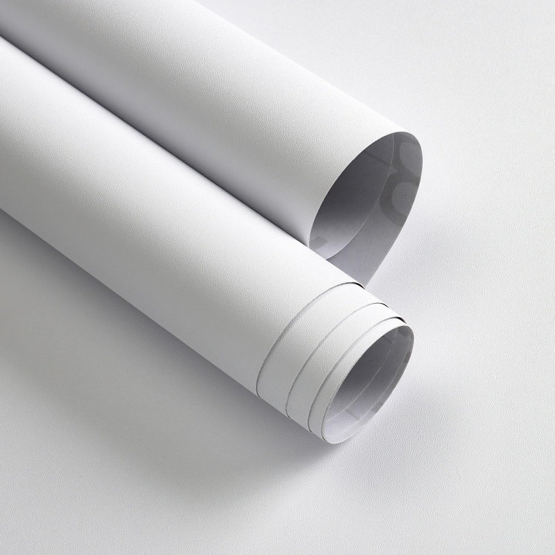 Papier peint adhésif mat blanc, papier autocollant amovible en vinyle pour murs, armoires (16 po x Hyler)