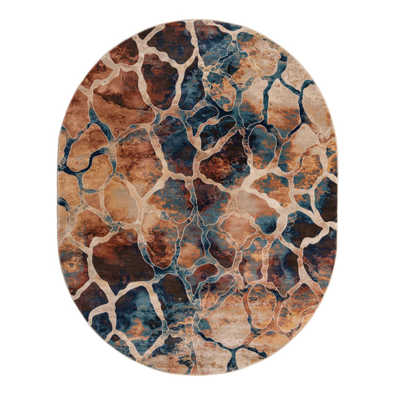 Brantlie Abstract Indoor Rug, Oval 7'10" x 10'