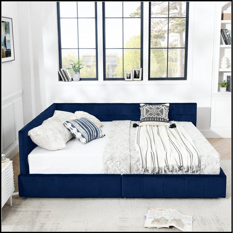 Structure de lit confortable rembourrée en velours avec rangement, canapé-lit convertible pour chambres à coucher et salons modernes