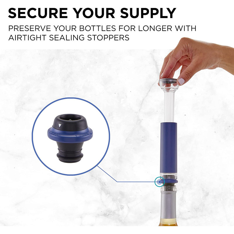 Ivation Blue Electric Wine Opener Set with Aerator and Preserver