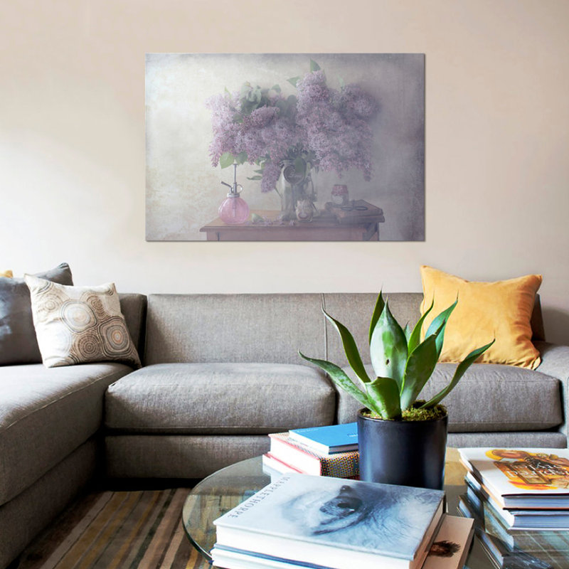 «Sweet Lilacs», impression sur toile, H 26 po x l 40 po x P 1,5 po, Toile tendue, Pas de tapis