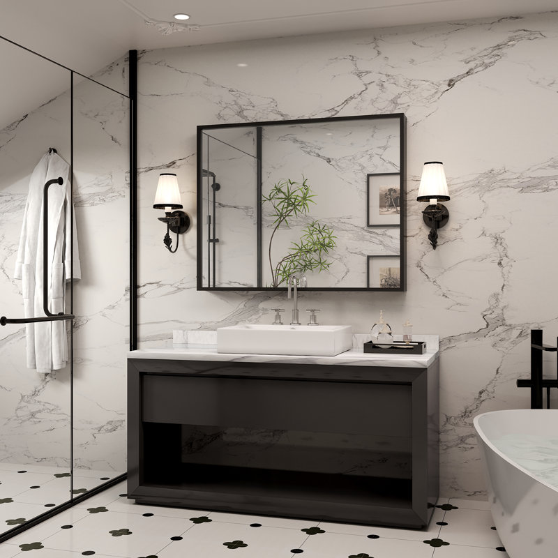Miroir de salle de bain mural, 40 po x 32 po