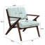 Chaise d'appoint Mid-Century moderne avec accoudoirs inclinés - coussins, bois massif pour une assise confortable, assise de style 30 po, structure, accoudoirs, salon, chambre à coucher, bureau, revêtement,