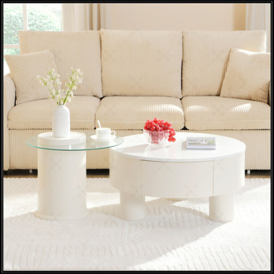 Ensemble de 2 tables basses rondes gigognes