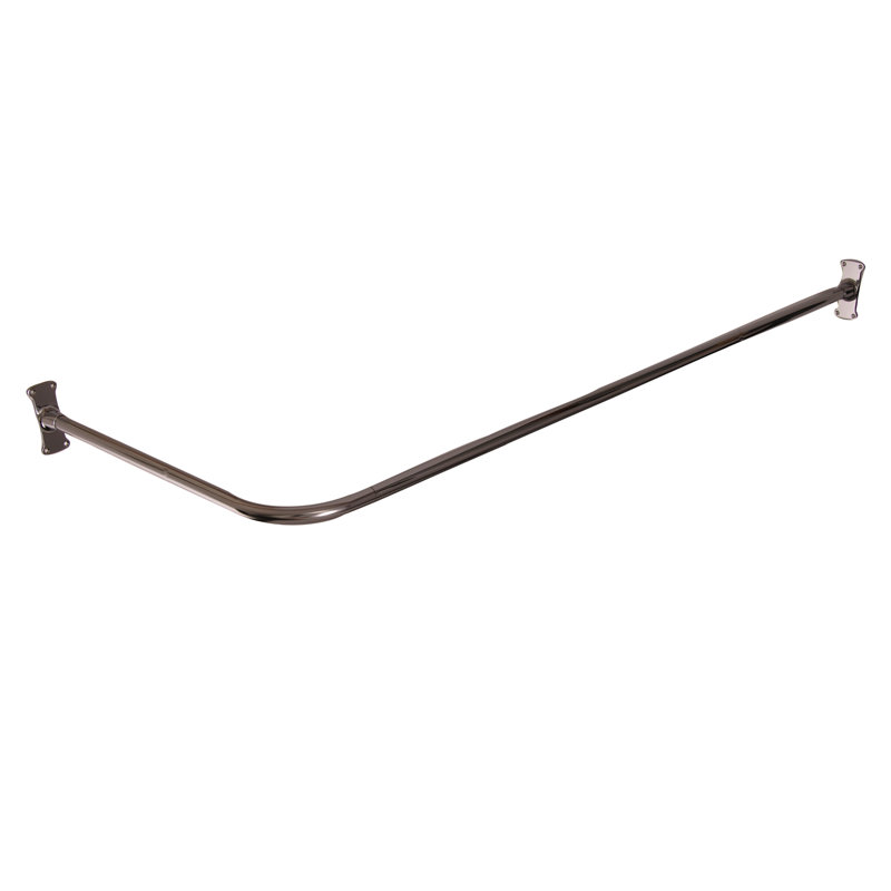Tringle à rideau de douche fixe angulaire en L, Chrome poli, H 3 po x l 78 po x P 48 po