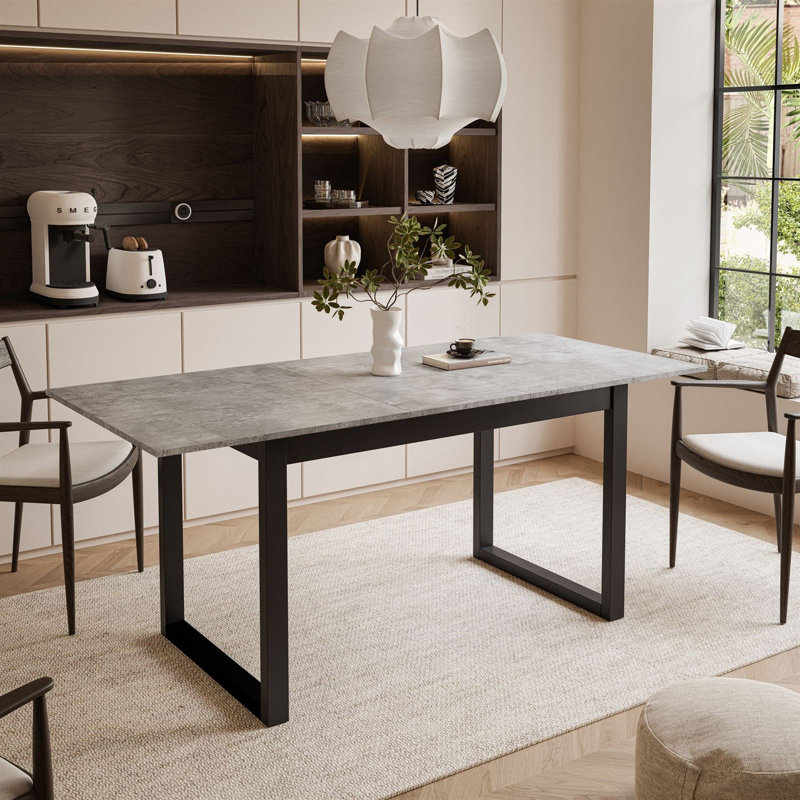 Extendable table ARTON II  140 cm, "U" legs, Black, Bellatro Grey
