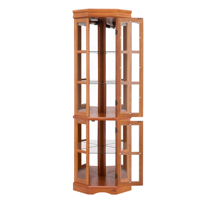 Armoire de coin à 5 tablettes avec 5 tablettes en chêne, Chêne
