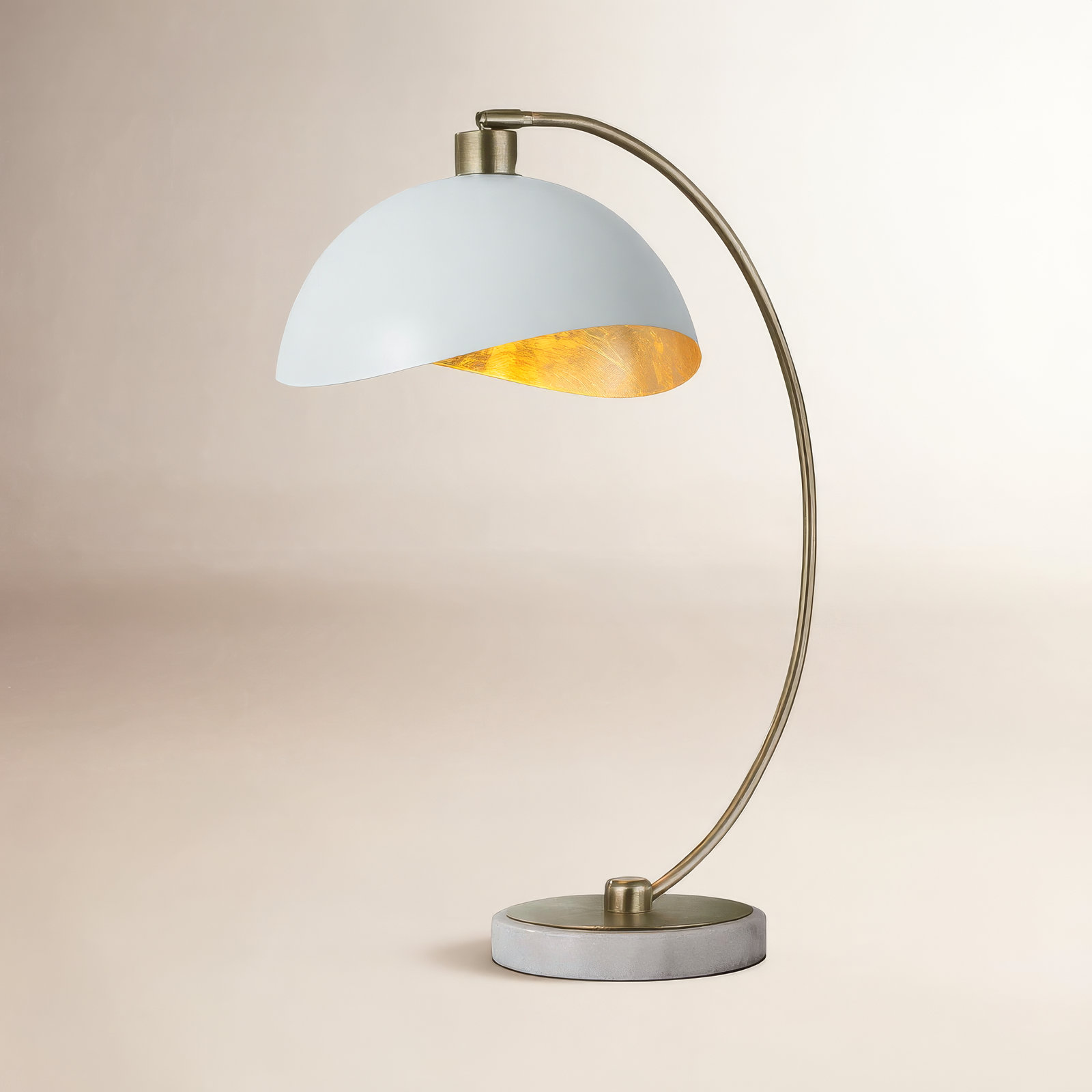 Luna Bella Marble Lamp, White, White