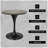 Heatherton 27" Round Dining Table with MDF Top Kitchen Table and Black Stainless Steel Pedestal Base Seats 2-4 Person-1018778166