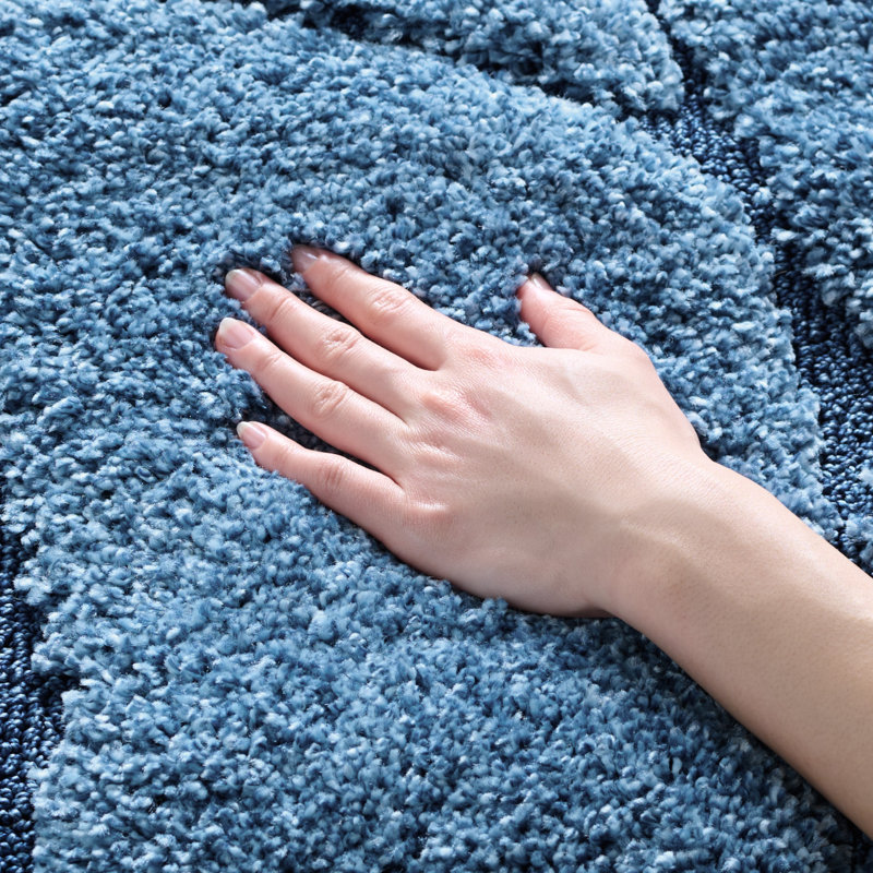 Ashal Abstract Indoor Rug, Runner 2'3" x 19', Blue