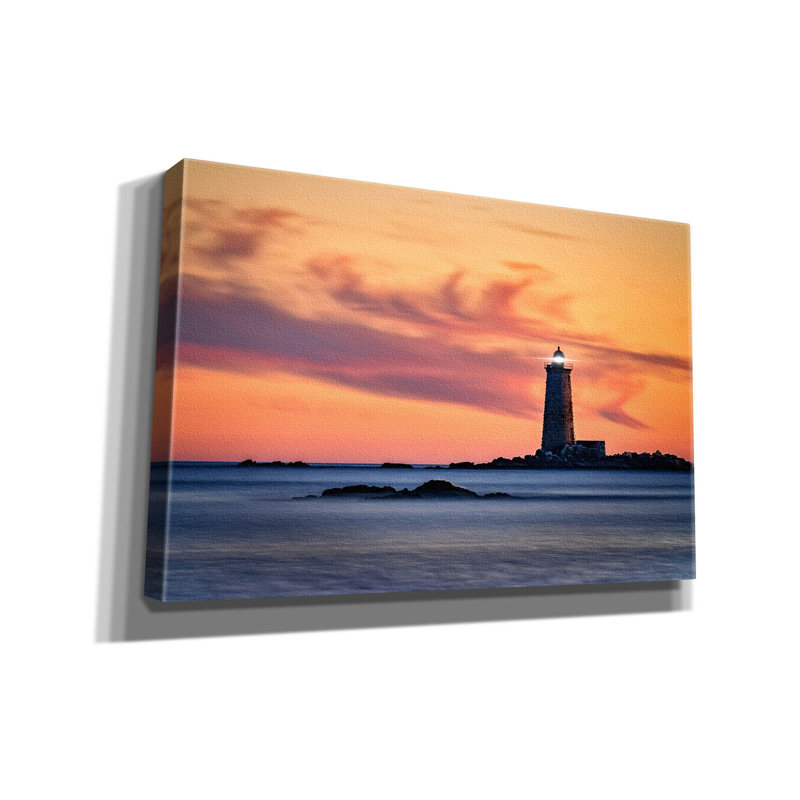 Reproduction d'un phare de baleine sur toile par Rick Berk, H 12 po x l 18 po x P 0,75 po