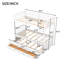 Lit superposé simple au-dessus d'un lit simple en bois avec lit gigogne et tiroirs, blanc