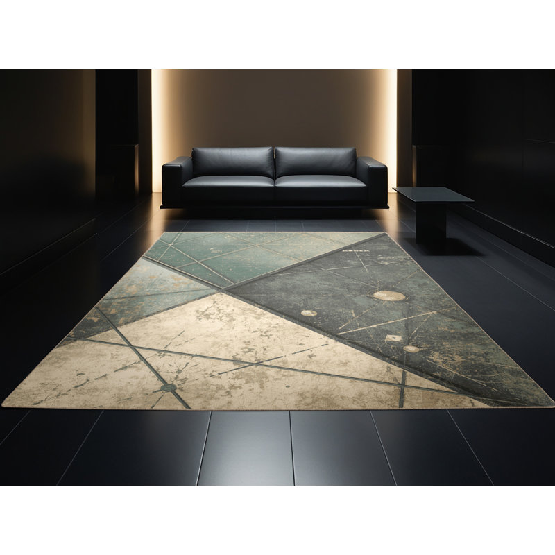 Tapis de jeu holographique moderne et rustique lavable à la machine, 4x6