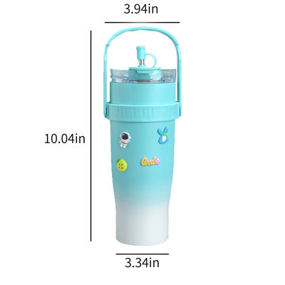 40 Oz Mug Stainless Steel With Handle Straw Lid